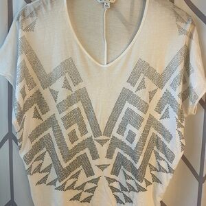 CAbi Cream Graphic Short Sleeve Tee